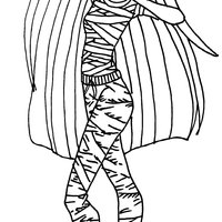 Desenho de Cleo de Nile filha da múmia para colorir