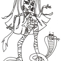 Desenho de Cleo de Nile e a serpente para colorir