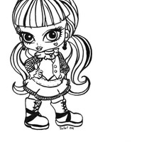 Desenho de Draculaura bebê para colorir