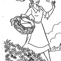 Desenho de Tiana no jardim para colorir