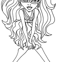 Desenho de Ghoulia Yelps filha de zumbis para colorir