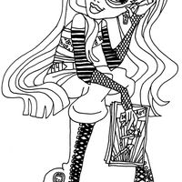 Desenho de Ghoulia Yelps sentada para colorir