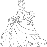 Desenho de Tiana princesa da Disney para colorir