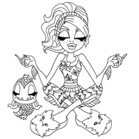 Desenho de Lagoona Blue e Netuno meditando para colorir