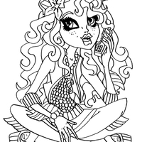 Desenho de  Lagoona Blue falando no celular para colorir