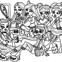 Desenho de Monster High Festa do Pijama para colorir