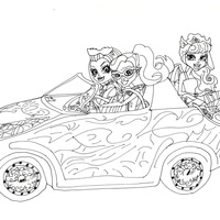 Desenho de Monster High no carro para colorir