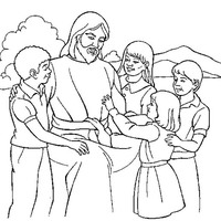 Desenho de Amiguinhos de Jesus para colorir