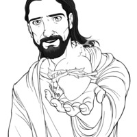 Desenho de Coração de Jesus para colorir