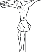 Desenho de Cristo crucificado para colorir