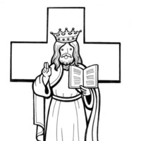 Desenho de Cristo rei para colorir