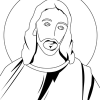 Desenho de Face de Jesus para crianças para colorir