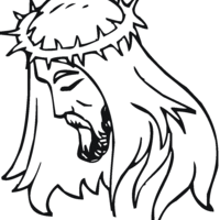 Desenho de Face de Jesus de perfil para colorir
