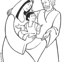 Desenho de Família sagrada de Jesus para colorir