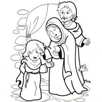 Desenho de Infância de Jesus para colorir