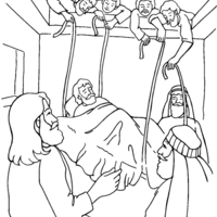 Desenho de Jesus curando doentes para colorir