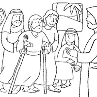 Desenho de Jesus curando paralítico para colorir