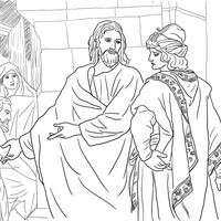 Desenho de Jesus e o jovem rico para colorir