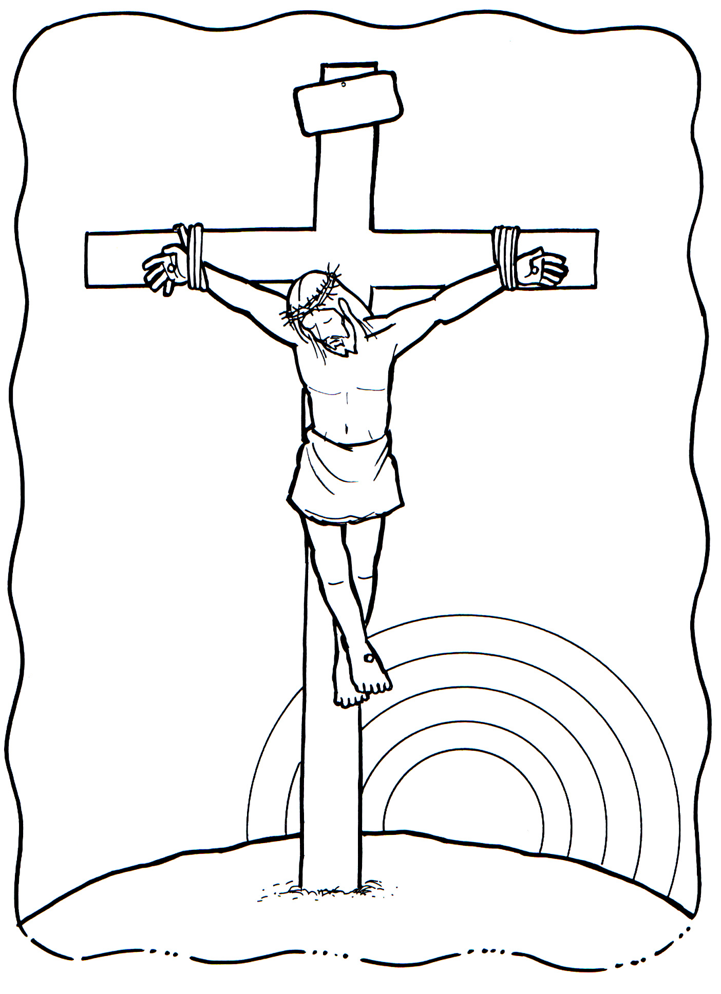 Desenho de Jesus morto na cruz para colorir - Tudodesenhos