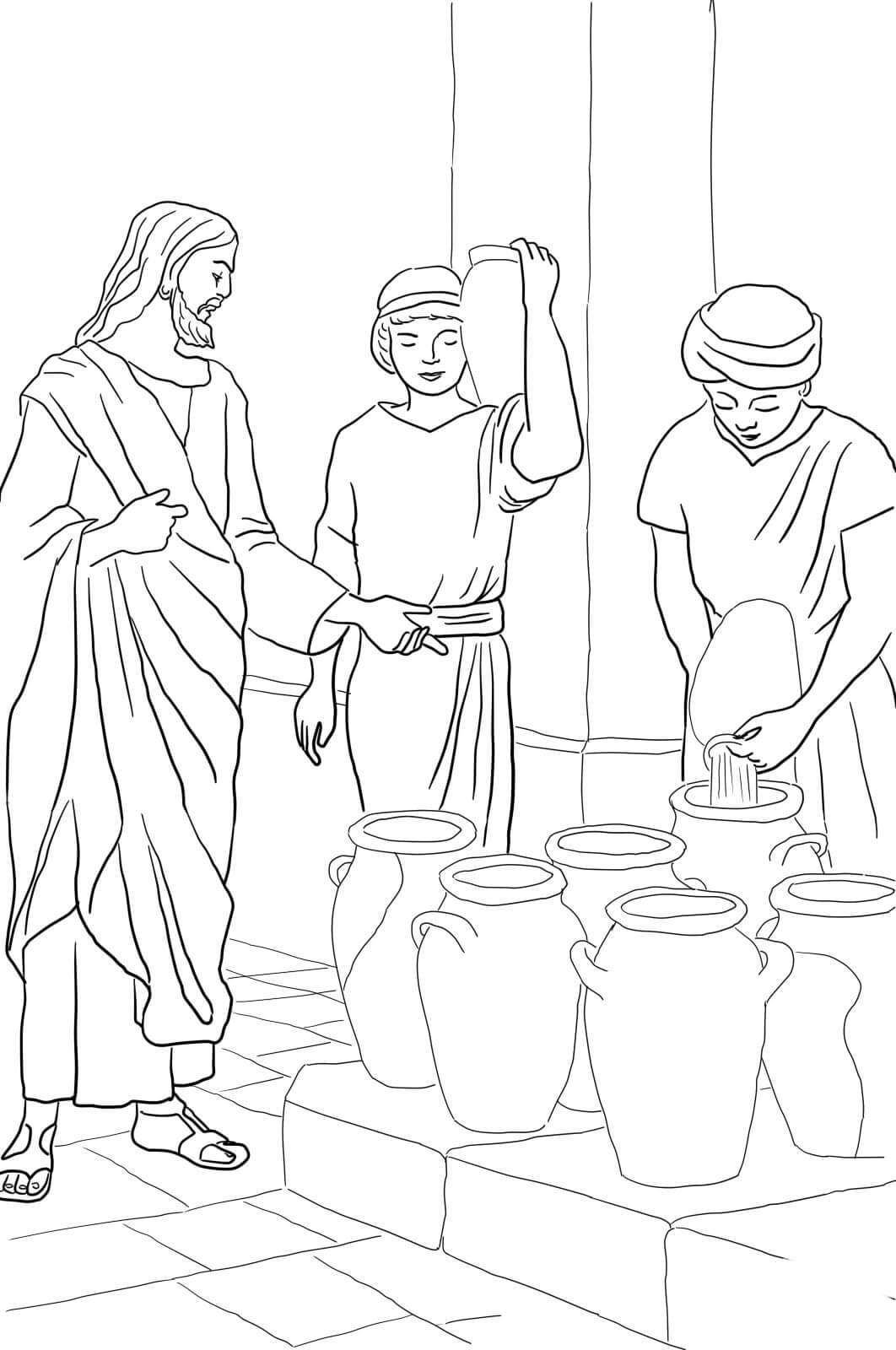 Jesus transformando agua em vinho