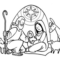 Desenho de Nascimento de Jesus para colorir