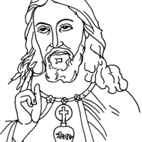 Desenho de Sagrado Coração de Jesus para colorir