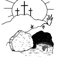 Desenho de Túmulo de Jesus para colorir