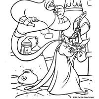 Desenho de Gênio e Jafar para colorir