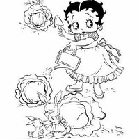 Desenho de Betty Boop Alice no País das Maravilhas para colorir