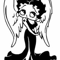 Desenho de Betty Boop anjo para colorir