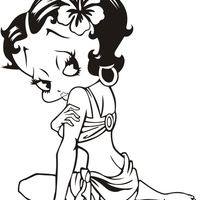 Desenho de Betty Boop casual para colorir