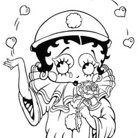 Desenho de Betty Boop como Arlequim para colorir