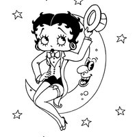 Desenho de Betty Boop danándo para colorir