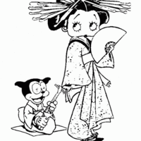 Desenho de Betty Boop chinesa para colorir