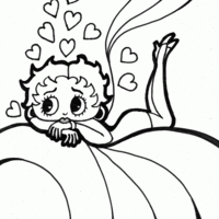 Desenho de Betty Boop deitada para colorir