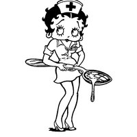 Desenho de Betty Boop enfermeira para colorir