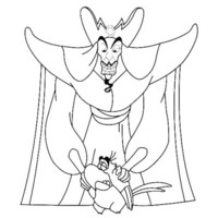 Desenho de Jafar fazendo maudade para colorir