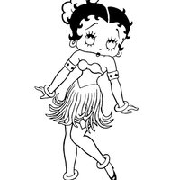 Desenho de Betty Boop no Hawai para colorir