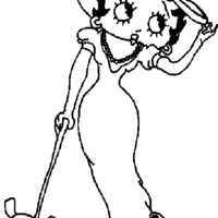 Desenho de Vestido elegante da Betty Boop para colorir
