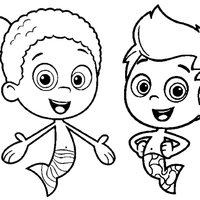Desenho de Gil e Goby de Bubble Guppies para colorir