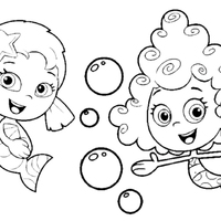 Desenho de Oona e Deema para colorir