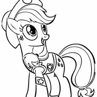 Desenho de Applejack com chapéu para colorir