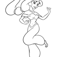 Desenho de Jasmine dançando para colorir