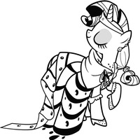 Desenho de My Little Pony com vestido elegante para colorir