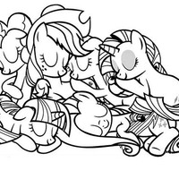 Desenho de My Little Pony dormindo para colorir