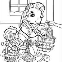 Desenho de My Little Pony na Páscoa para colorir