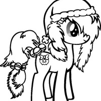 Desenho de My Little Pony no Natal para colorir