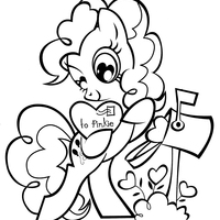 Desenho de Pinkie Pie e caixa dos correios para colorir