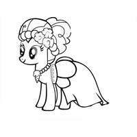 Desenho de Pinkie Pie vestida de noiva para colorir