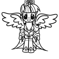 Desenho de Rainbow Dash com asas abertas para colorir